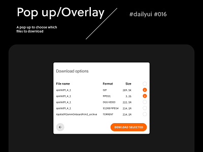 Pop up 016 dailyui download overlay popup