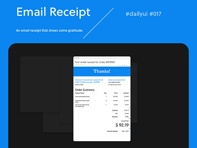 Email Receipt 017 dailyui email receipt
