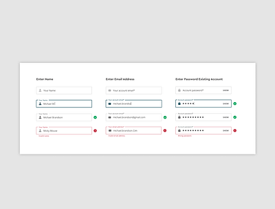 Design System Text Field Components Material Design clean ui design design system design systems email form enter name form field material material ui materialdesign mentor password form text field text fields ui ui basics