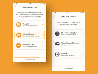 Identity Verification App - Select ID Document clean ui document flat design id identity mobile app design mobile design mobile ui select document ui uidesign uiux uxui verification