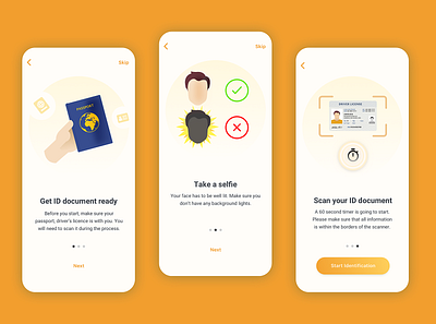 Onboarding Screens - Identity Verification App clean ui guided tour mobile design onboarding onboarding screens onboarding ui ui ui ux uiux