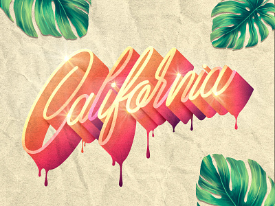 CALIFORNIA LOVE colors design art handmade type lettering lettering logo letters photoshop type art type design