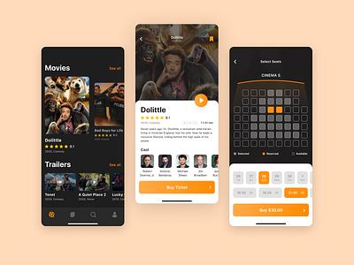 Cinema App apple clean design interface ios ui ux