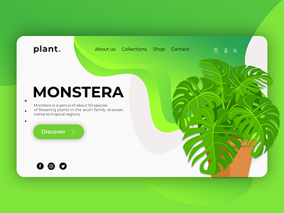 Plant - Flower Website Concept app branding clean creative graphic design landing page minimal nature plant ui ux webdesign