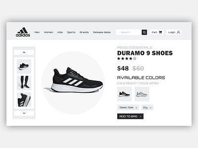Adidas DURAMO 9- Product Page branding clean graphic design landingpage minimal product page ui ux website