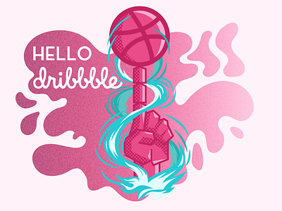 Hello Dribble! debut dribble hello illustration illustrescu shot vector