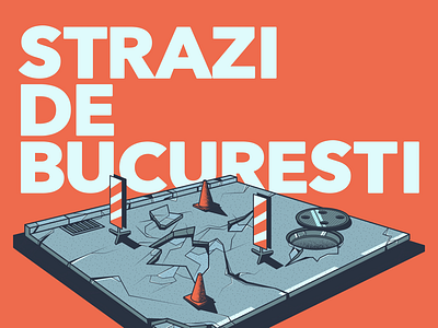Vector illustration - The streets of Bucharest