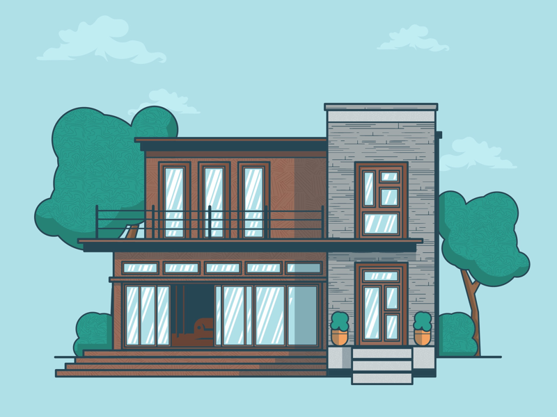 House vector illustration by Dumitrescu Vlad Florin on Dribbble