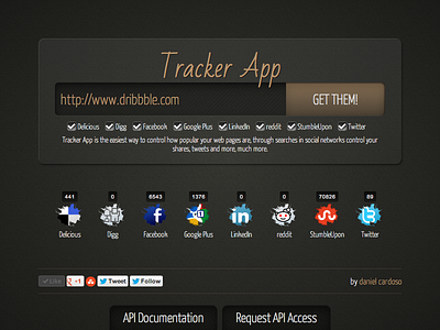 Tracker App counter likes shares track tracker tweets