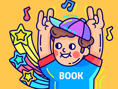 I want to grow up. banner blue book boy bule cap child color fat finger fireworks happy hat music note purple star t shirt trend yellow
