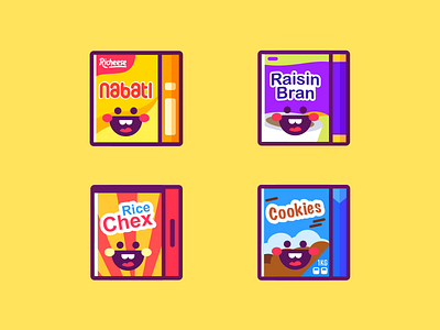 package biscuits cake candy child color cookies cute expression food foodstuff icon illustration lovely package potato chips snack supermarket uidesign yellow