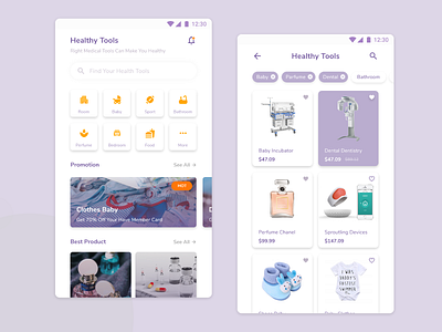 Project - Mobile Healthy Tools Shopping app design apps baby branding design doctor health healthy medical medicine medicine app medicines mobile shopping tools ui uiux ux