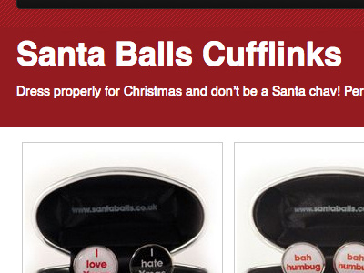 Santa Balls Cufflinks Page