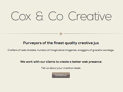 Cox & Co Creative aria button clean creative css3 fonts html5 live nexa personal web design web type website