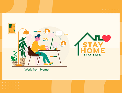 Stay Home Stay Safe Illustration app appdesign icon illustration ui ux vector website