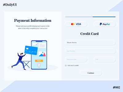 Daily UI Challenge - Day 2 Credit Card Checkout