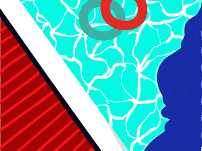 Swim2Glass2Walk animation colorful pool summer swim walkcycle