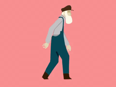 Ol’ Richard 2d animation framebyframe motion motiondesign old man simplistic walk cycle