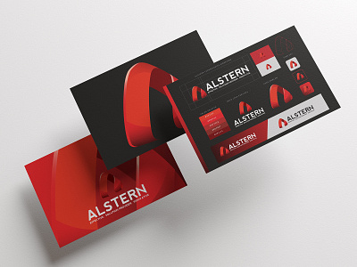 Alstern Technologies Singapore Red Branding design 10 a logo alstern branding business card logo logodesign logotype red red branding red card sg singapore solution technology vi