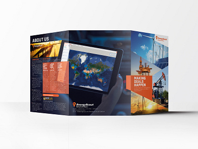 EnergyScout Corporate Brochure design assets brand branding brochure commercial design international investing investor logo oil and gas brochure orange