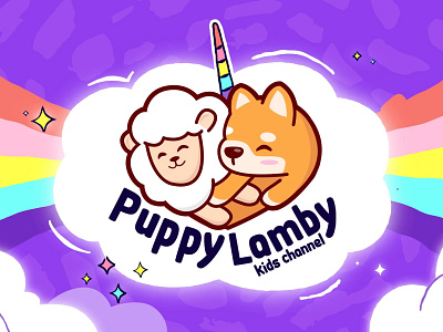 PuppyLamby Cute Logo design 2020 cute dog cute lamb cute puppy dog logo lamb lamb logo logo puppy puppylamby youtube youtube channel