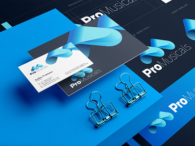 ProMusicals Branding business card design aduio gear industry audio company branding business card india branding logo logo design music music branding music india pro audio brands promuscials india promusicals promusicals