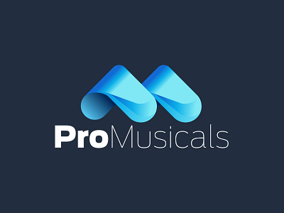 Blue music logo - Promusicals - Branding design