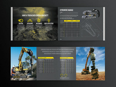 Digga Corporate Brochure Design australia black booklet brochure catalogue construction digga engineering layout machinery print yellow