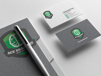 AceBrainery Branding - Learning Chemistry Tution brain logo branding business card chemistry education green branding learning logo tuition