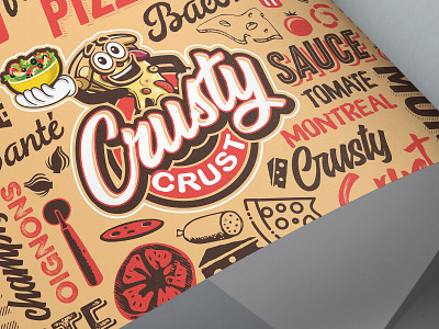 CrustyCrust Pizza Branding design pizza card pizza logo