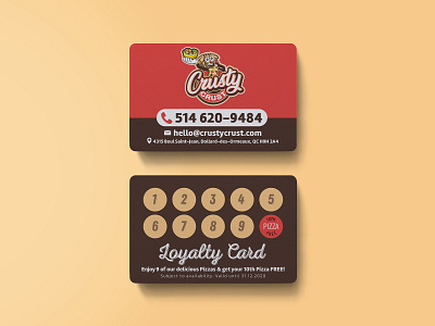 CrustyCrust Pizza Branding design business card