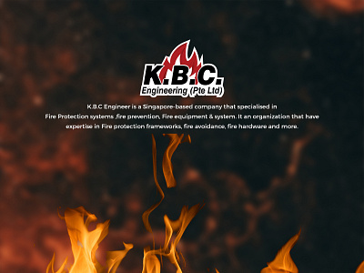 KBC Engineering Fire Flame Mascot Character Branding design fire logo