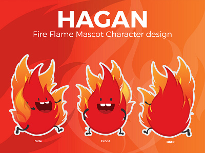 KBC Engineering Fire Flame Mascot Character Branding design fire logo