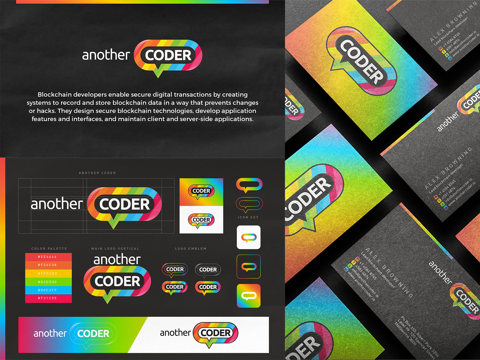 Another Coder Blockchain developer Rainbow Branding by Lemongraphic on ...