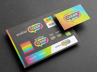 Another Coder Blockchain developer Rainbow Branding logo design