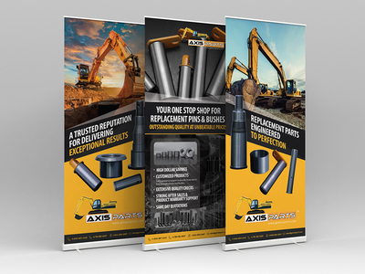 Get Axis Parts pull up banner design advertisement banner black construction engineering machine man metal pullup pullupbanner safety yellow