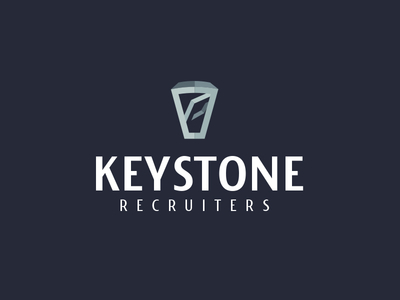 Keystone Recruiters logo design 3d brand hr identity keystone logo logotype navyblue recruit recruiters