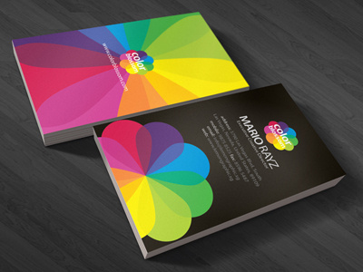 Color Blossom Business Card blossom brand branding business card color corporate card logo namecard rainbow rainbow card