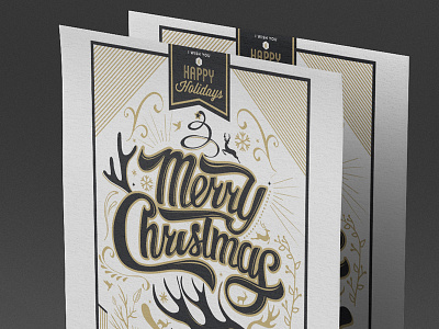 Typography Christmas Card Design 2015 2016 christmas christmas 2015 christmas card elk merrychristmas new year card reindeer typography card typography christmas typographycard