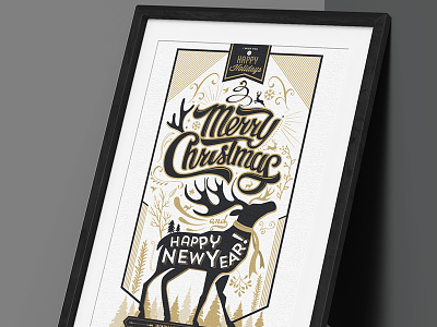 Typography Christmas Card Design 2015 2016 christmas christmas 2015 christmas card elk merrychristmas new year card reindeer typography card typography christmas typographycard