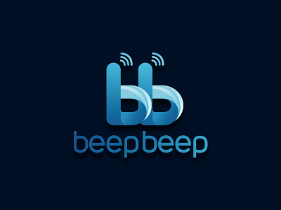 Beep beep Logo beep beepbeep blue communication darkblue logo logotype signal typography wifi