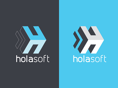 Holasoft Logo blue holasoft icon logo logo mark mark software symbol tech
