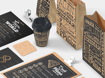 8pizza restaurant menu branding