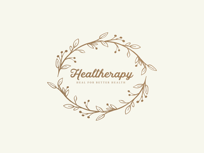 Healtheraphy Logo design cursive decoration design gold health illustration logo logotype plants therapy typography vibes
