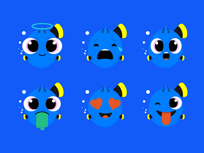 Finding Dory emoji blue cute disney dory emoji emotion emotions findingdory fish