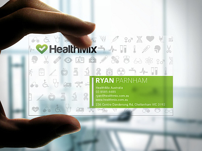 Healthmix transparent business card