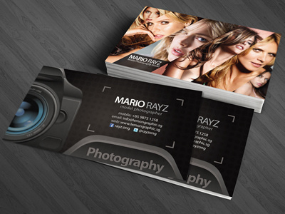 Photographer Business Card black card brand branding business business card camera card clean colorful business card colors corporate corporate business card creative business card landscape minimalism model modern name card photographer photographer business card photographer card portfolio card print ready professional professional card