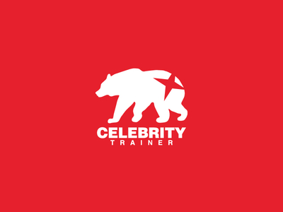 Celebrity Trainer logotype bear bear logo brownbear celebrity exercise gym logotype red trainer