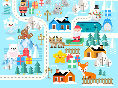 Xmasland Christmas Characters Design character design christmas cartoon christmas tree gingerbread man reindeer santa claus snowman xmas xmasland