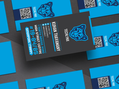 Techlynx branding and identity design blue branding business card creative graphic design identity logo logotype lynx style